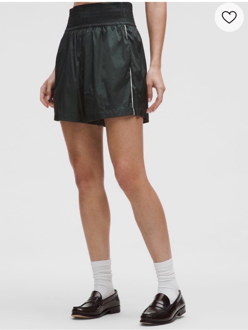 Lululemon Stretch Satin Nylon Super-High-Rise Short 5" Size Medium Green - Picture 2 of 12